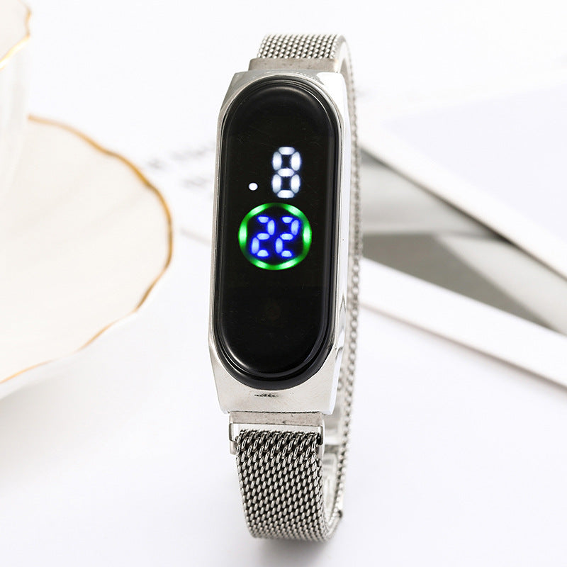 Touch Screen LED Mesh Belt Watch