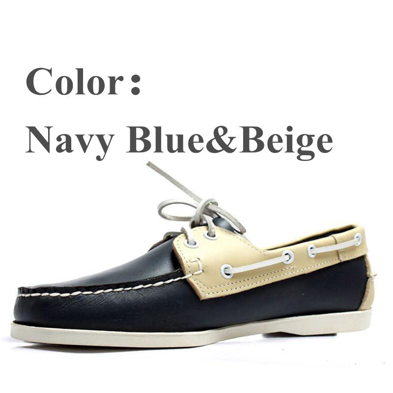 Men Retro Lace-up Leather Breathable Casual Board Shoes