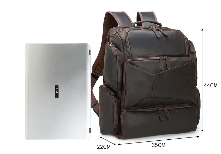 Retro Crazy Horse leather Backpack For Men