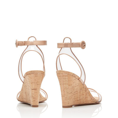 Fashion Sandals PVC Wood Grain Wedges Women Shoes