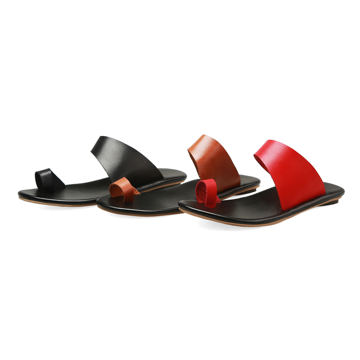 Half sandals with hollow flat bottom