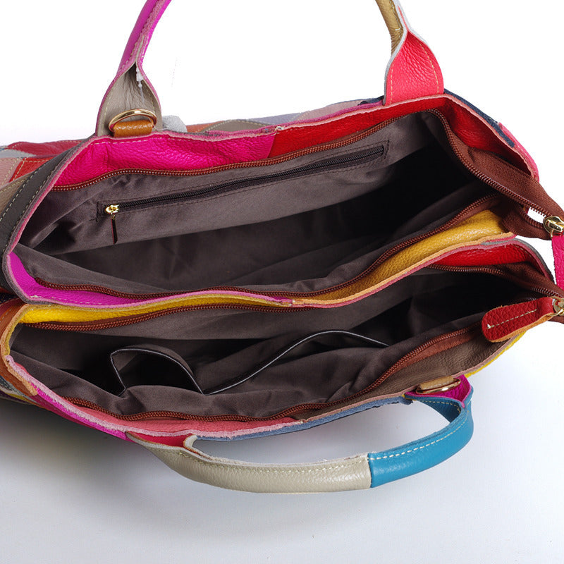 Leather top layer cowhide handbags