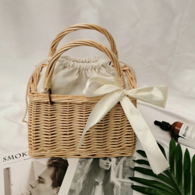 Women's Fashion Rattan Basket Handbag