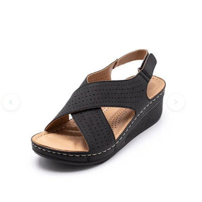 Summer Sandals Women's Wedges Shoes With Velcro