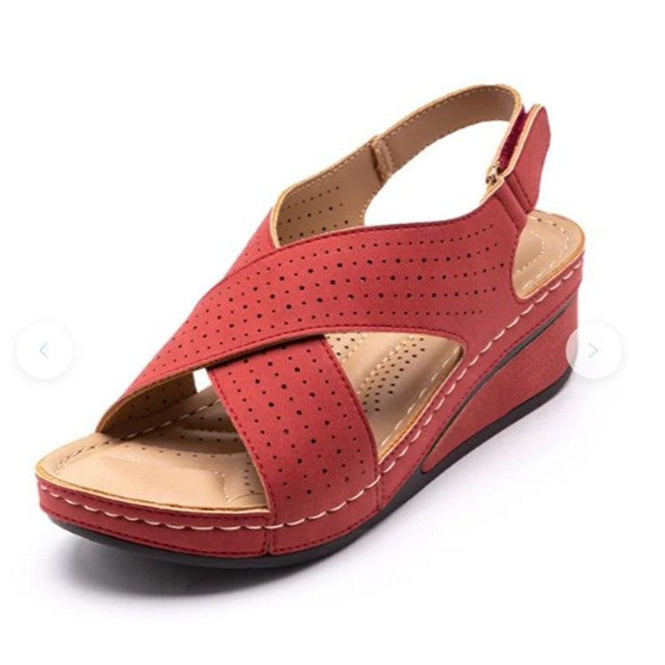 Summer Sandals Women's Wedges Shoes With Velcro