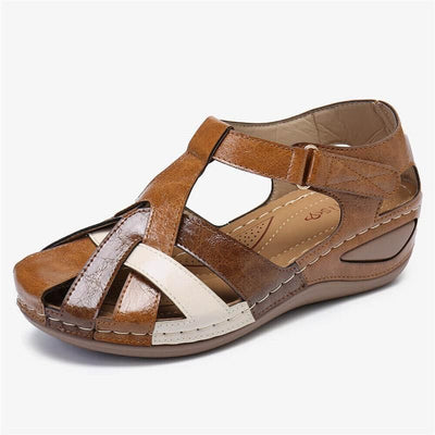 European And American Retro Round Toe Wedge Women Sandals