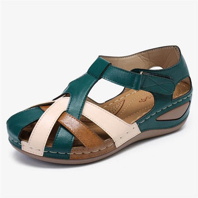 European And American Retro Round Toe Wedge Women Sandals