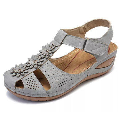 Summer Women's Soft Soled Round Toe Velcro Wedge Women Sandals