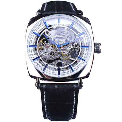 Black Genuine Leather Band Fashion Royal Watch