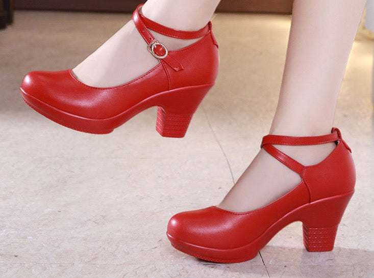 Mid-Heel Square Shoes