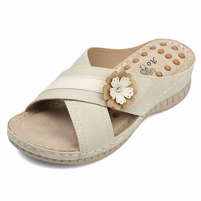 Wedge Flower Beach Slippers For Women