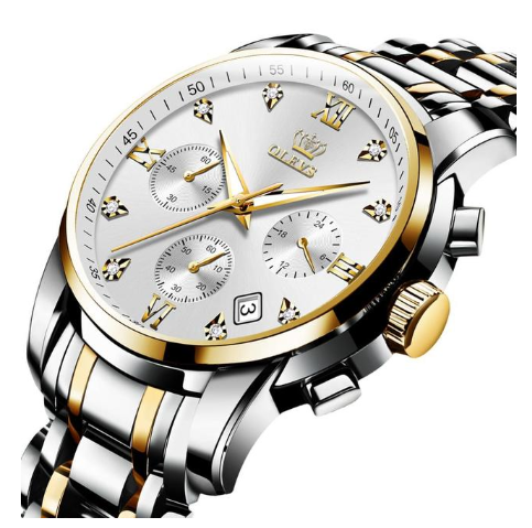 Luxury Brand Men Chronograph Stainless Steel Waterproof Quartz Watches