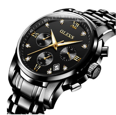 Luxury Brand Men Chronograph Stainless Steel Waterproof Quartz Watches