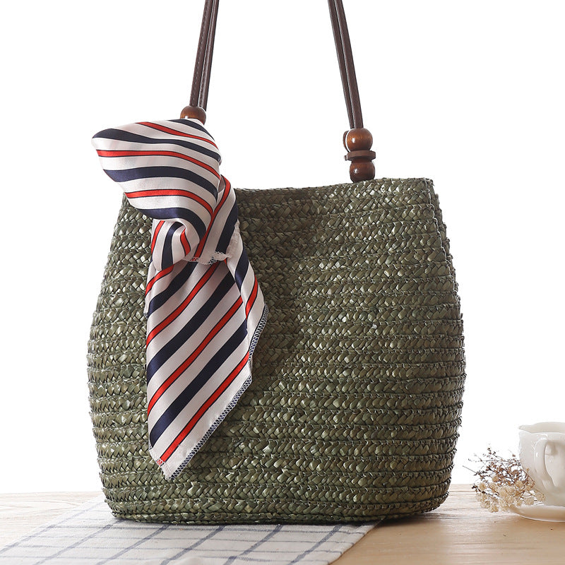 One-shoulder Straw Bag