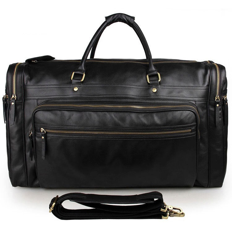 High-Capacity Men Genuine Leather Travel Bag