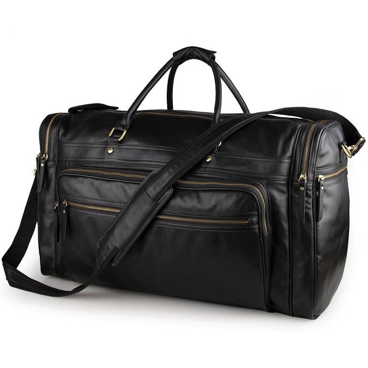 High-Capacity Men Genuine Leather Travel Bag