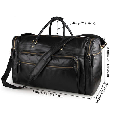 High-Capacity Men Genuine Leather Travel Bag