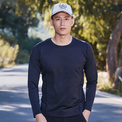 Men's Quick Drying T Shirt Outdoor Sports Running Plus Cashmere Quick Drying Clothes