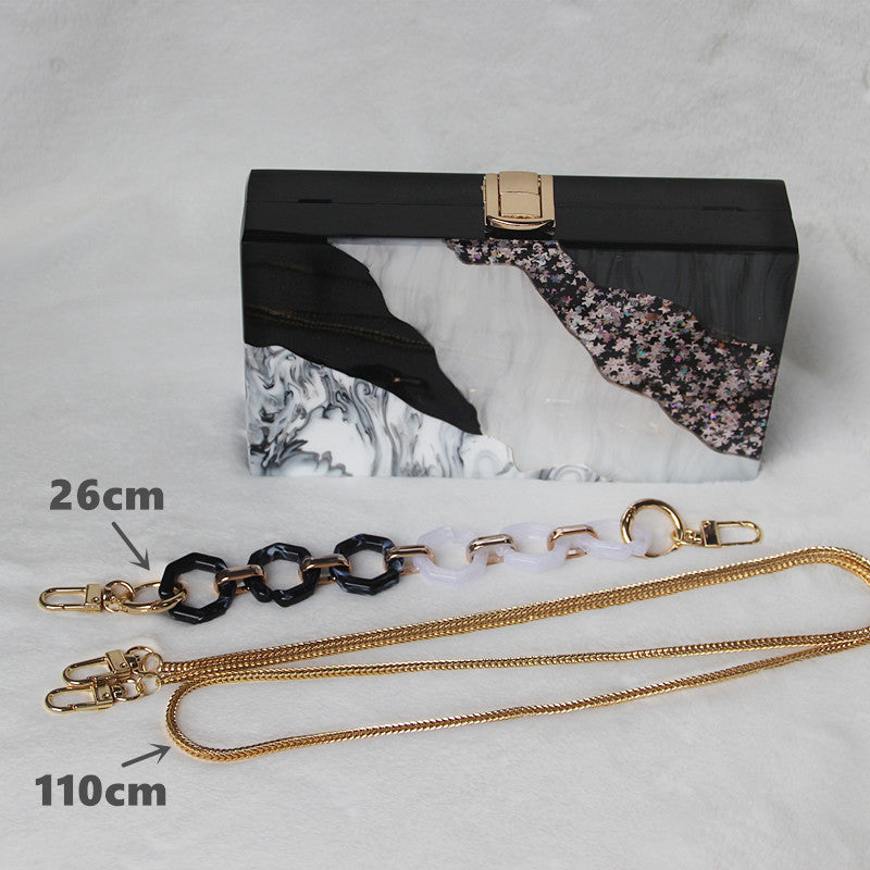 Fashion Dinner Wedding Black And White Sequin Clutch