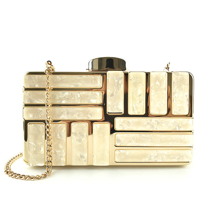 Gold Acrylic Clutch Bag For Women