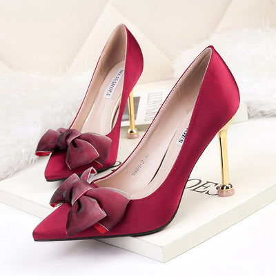 Sexy High Heels Stiletto Bow Women's Single Shoes