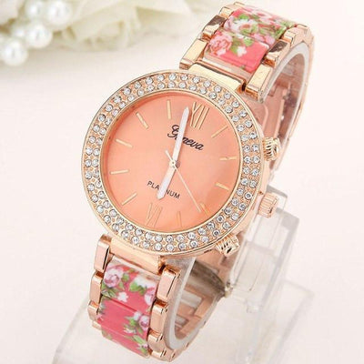 Ceramic Alloy Geneva Watch Print Female Watch