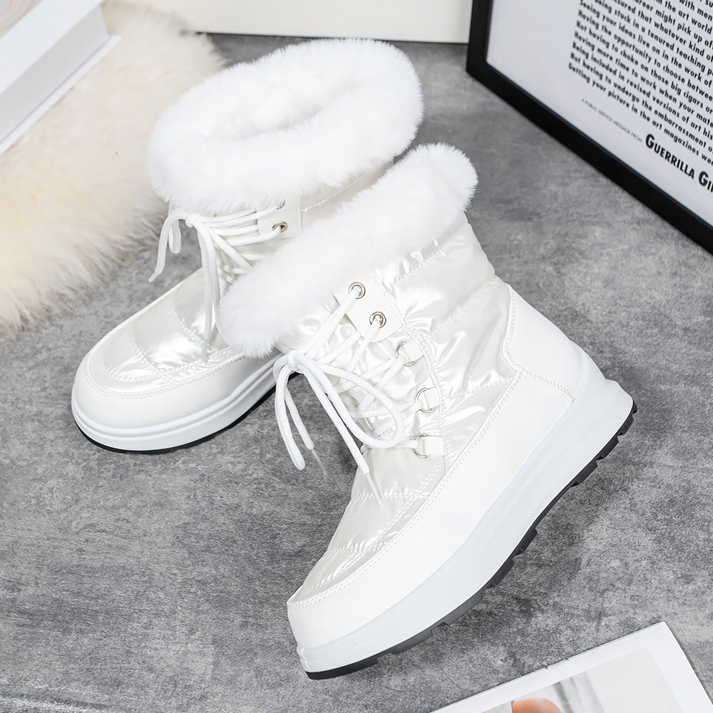 Fur Collar High Tube Warm Women's Snow Boots