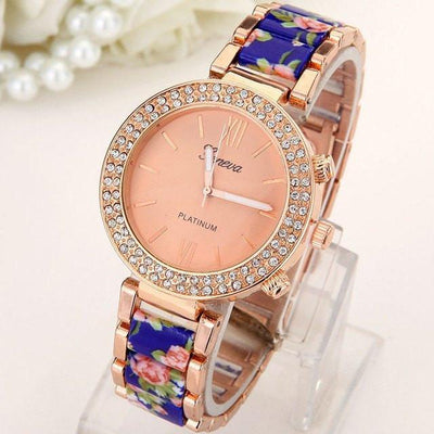 Ceramic Alloy Geneva Watch Print Female Watch