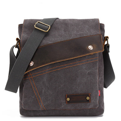 Canvas vertical crossbody bag retro