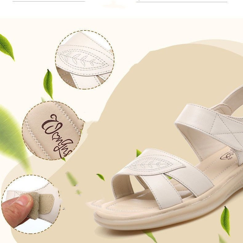 Genuine Leather Sole Anti Slip Flat Sole Sandals