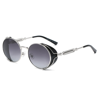 Retro round hip-hop punk personality polarized sunglasses