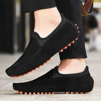 Breathable Genuine-Leather Casual Shoes Men Summer Moccasins Slip On