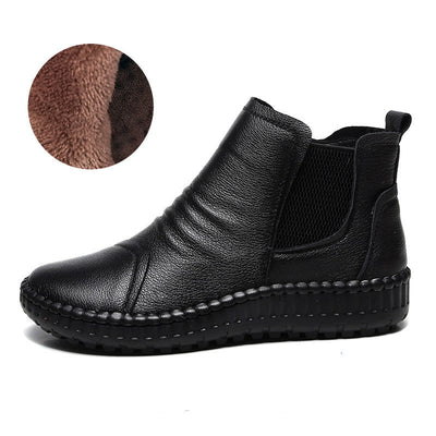 Women Shoes Winter Plush Velvet Genuine Leather