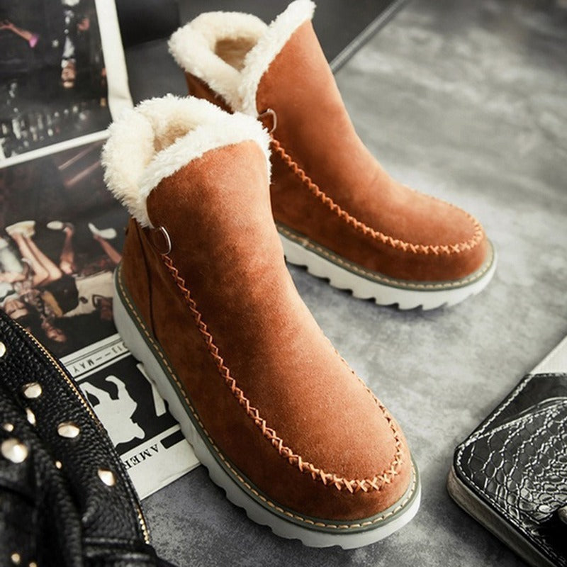 Flats Shoes Women Winter Snow Boots Warm Plush Ankle Boots