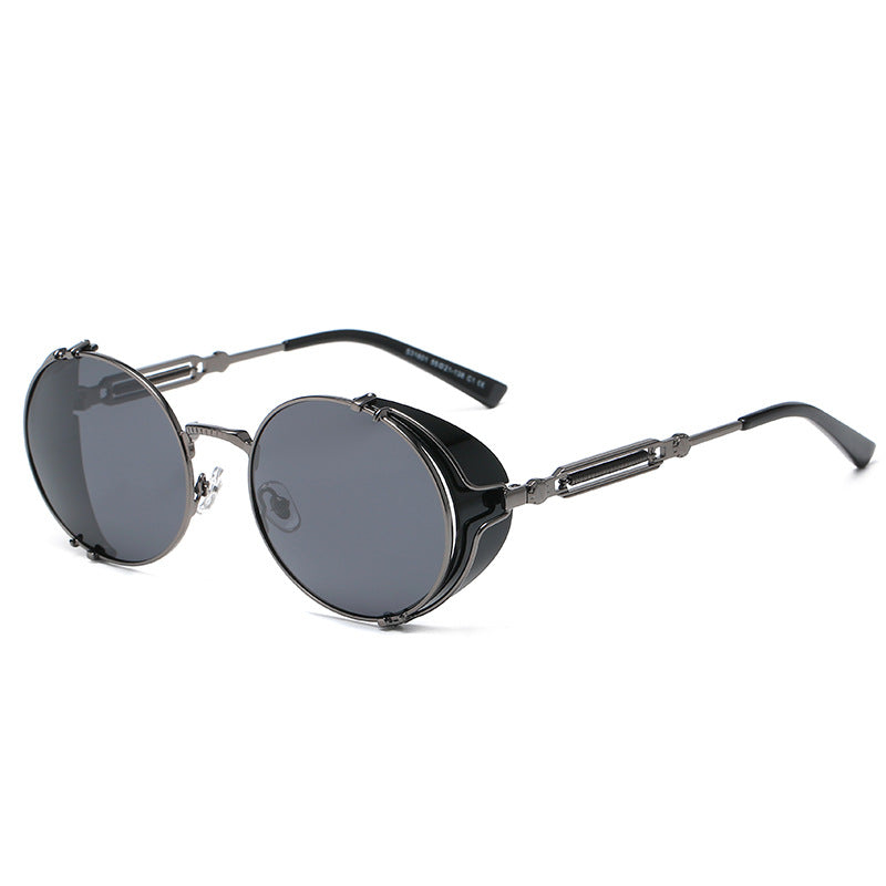 Retro round hip-hop punk personality polarized sunglasses