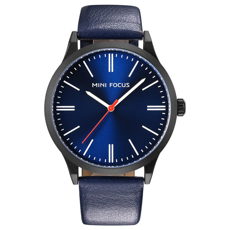 Watch Blue Quartz Casual Leather Strap