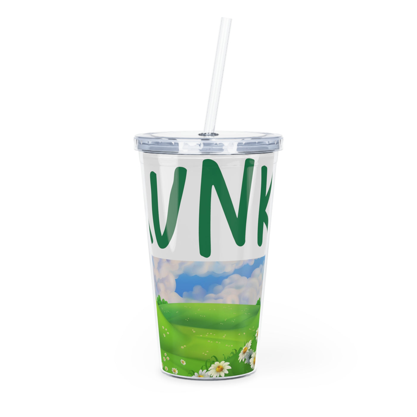 Plastic Tumbler with Straw