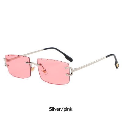 Women's Fashion Rimless Small Frame Sunglasses