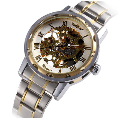 business casual space engraved gold watchband manual mechanical watches