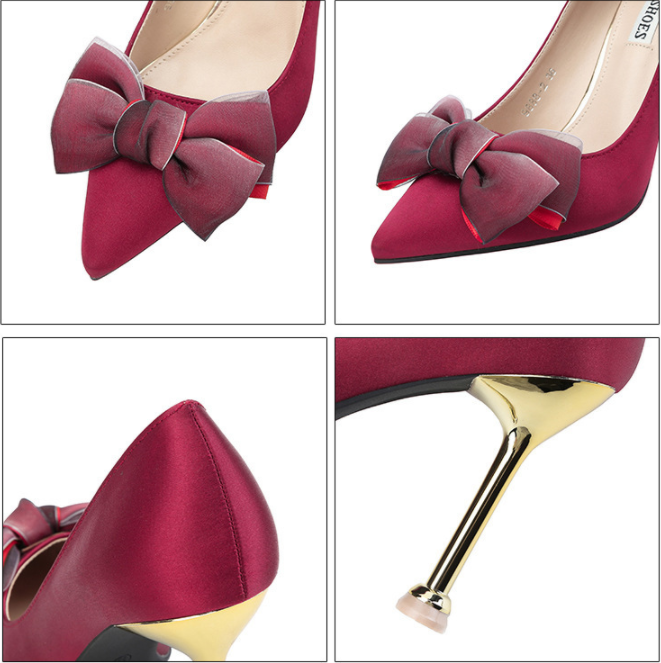 Sexy High Heels Stiletto Bow Women's Single Shoes