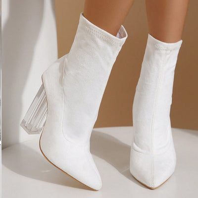 New Crystal Heel Boots Fashion High-heeled