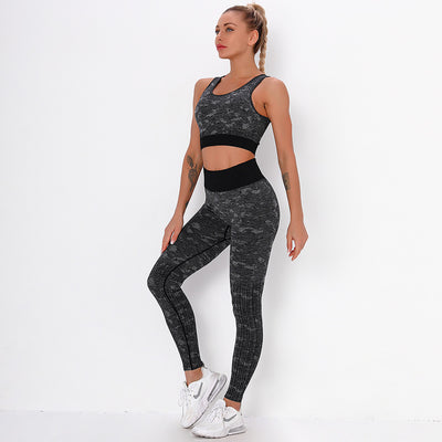 Jacquard camouflage Yoga Pants Set