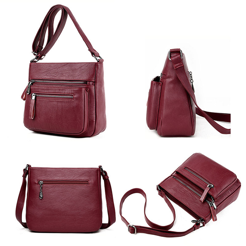 Soft leather shoulder bag