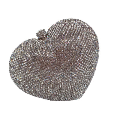 Hand Holding Heart-shaped Diamond Dinner Bag