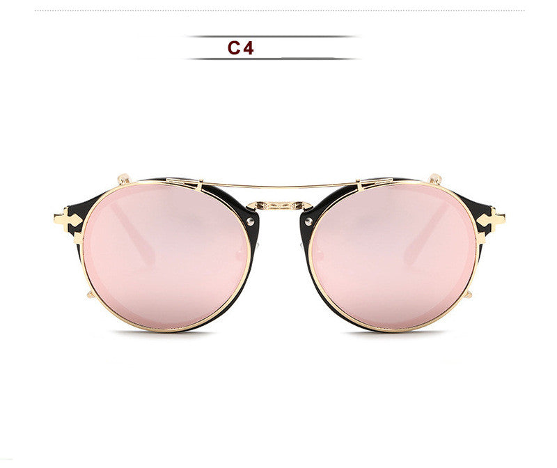 Metal Round Ladies Outdoor Sunglasses Set