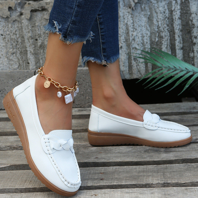 Women Flats  Weave Design Soft Spring Summer Shoes