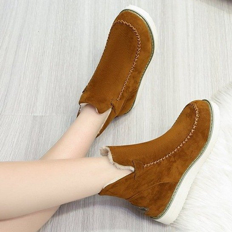 Flats Shoes Women Winter Snow Boots Warm Plush Ankle Boots