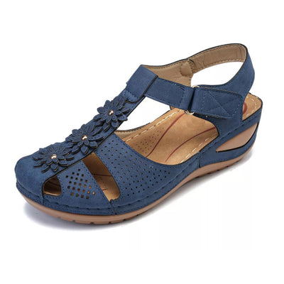 Summer Women's Soft Soled Round Toe Velcro Wedge Women Sandals