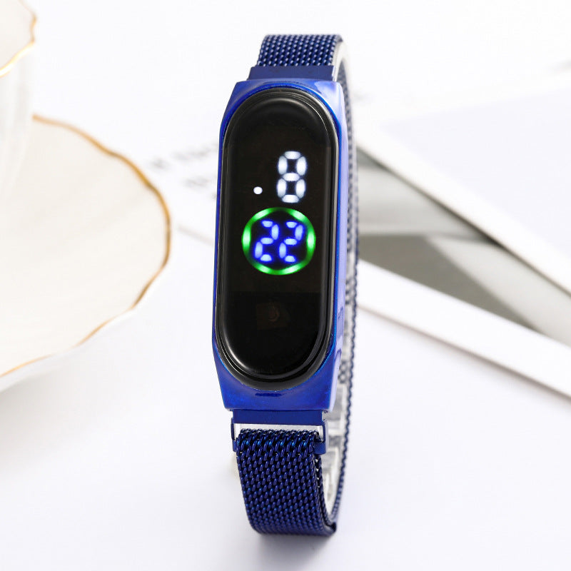 Touch Screen LED Mesh Belt Watch