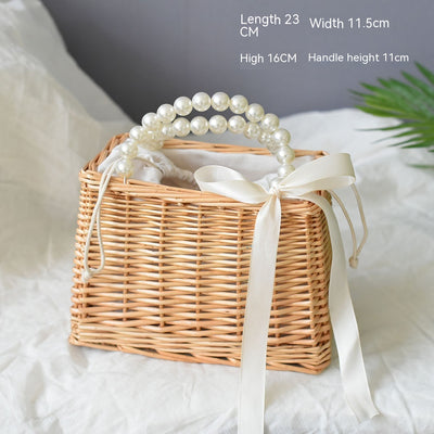 Women's Fashion Rattan Basket Handbag